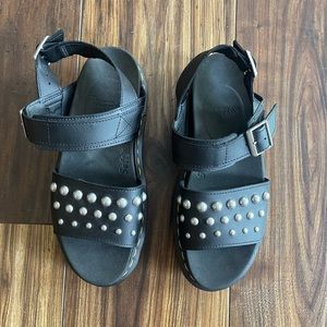 Womens Doc Martens Voss black leather studded sandal. Size EU38